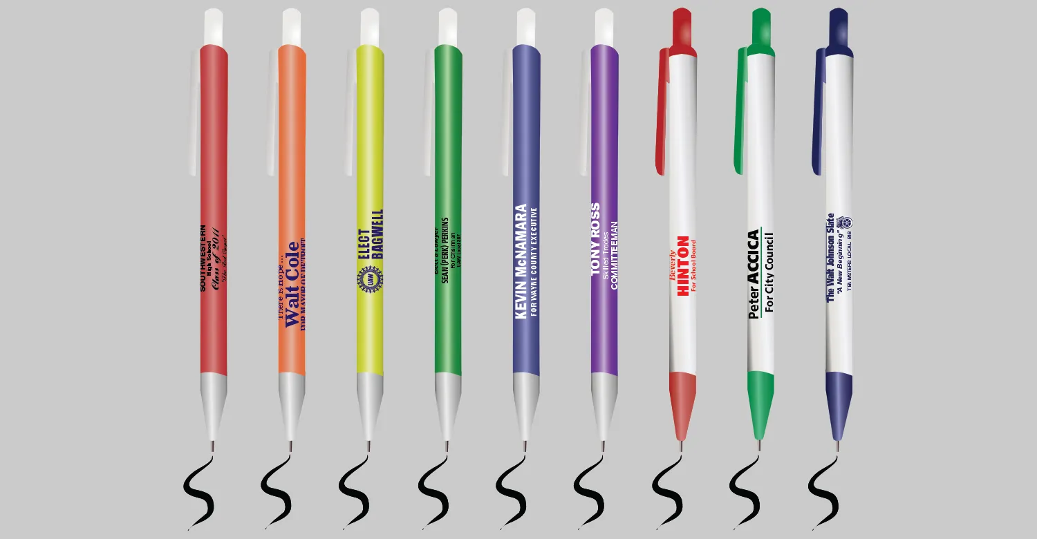 Campaign pens in various styles